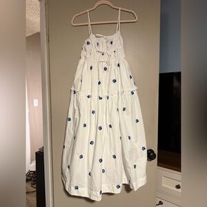 Joie White with Blue Embroidered Sea Shells